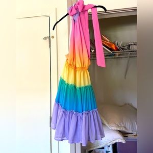 🔴🔴SOLD🔴🔴Rainbow pastel ruffles dress